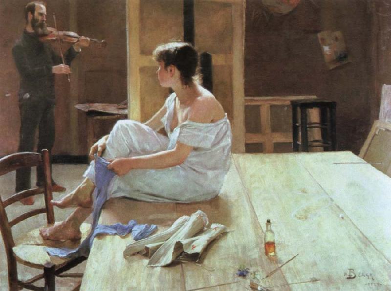 Richard Bergh after the pose Sweden oil painting art